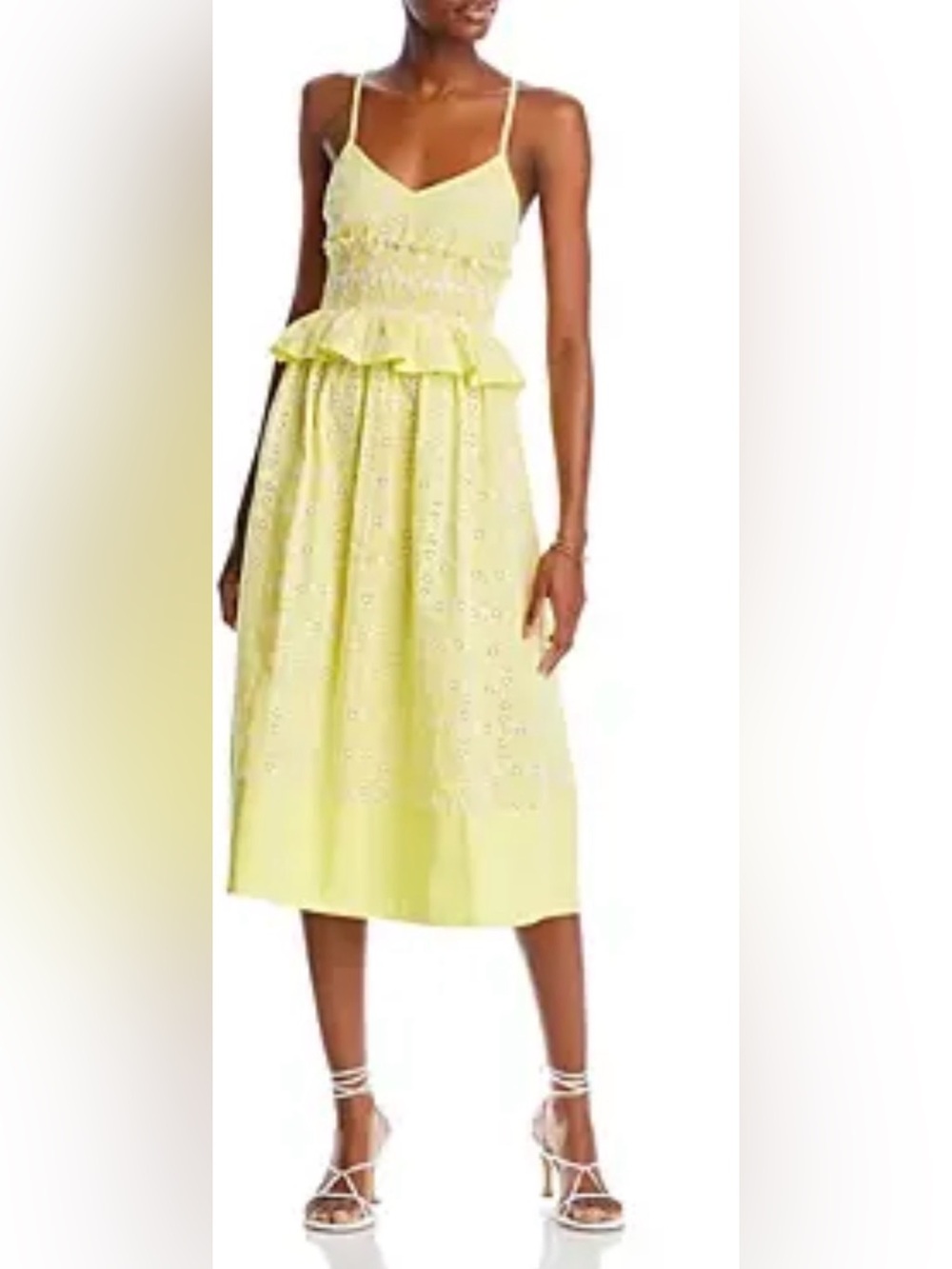 Cinq a Sept Cotton Debie Eyelet Midi Dress NWT